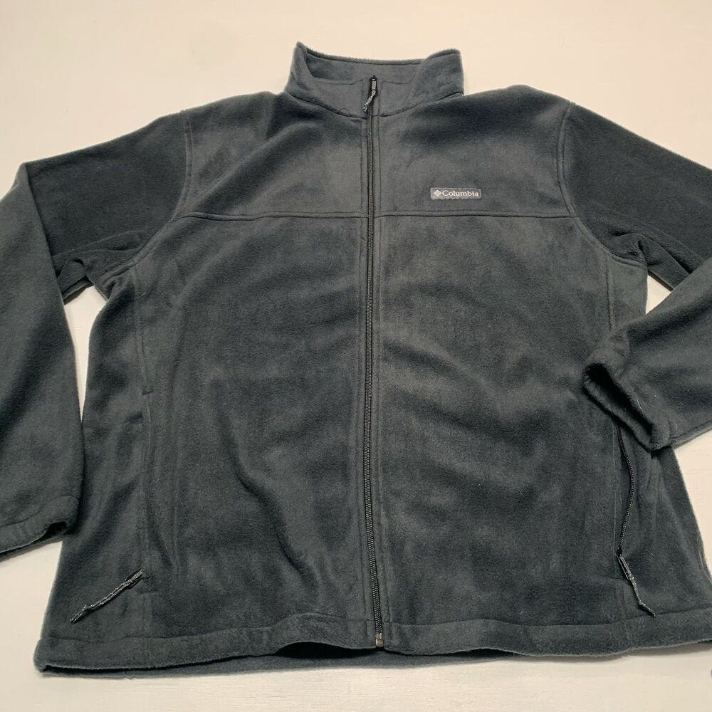 Columbia Men's Steens Mountain Full-Zip Fleece Jacket Size XL Dark Grey Soft
